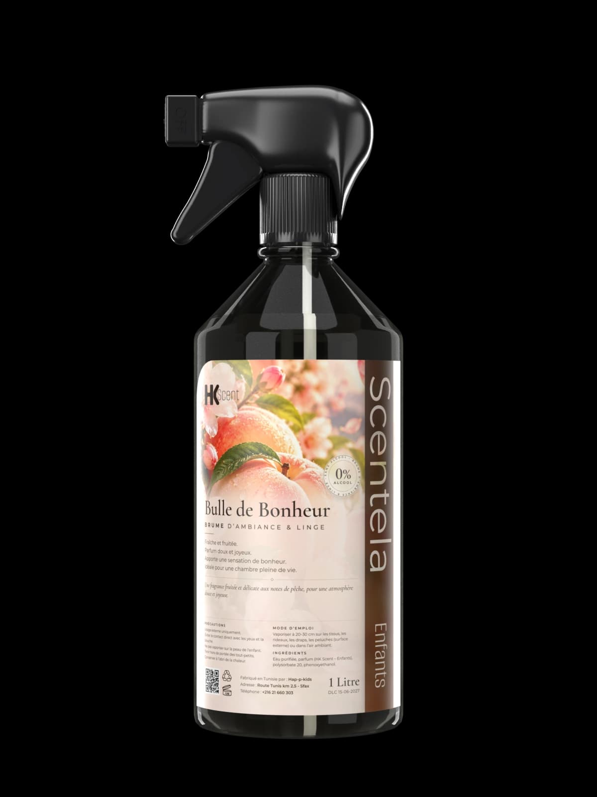 Flacon Scentela Bulle de Bonheur, brume d’ambiance et linge, 1 litre, gamme enfants