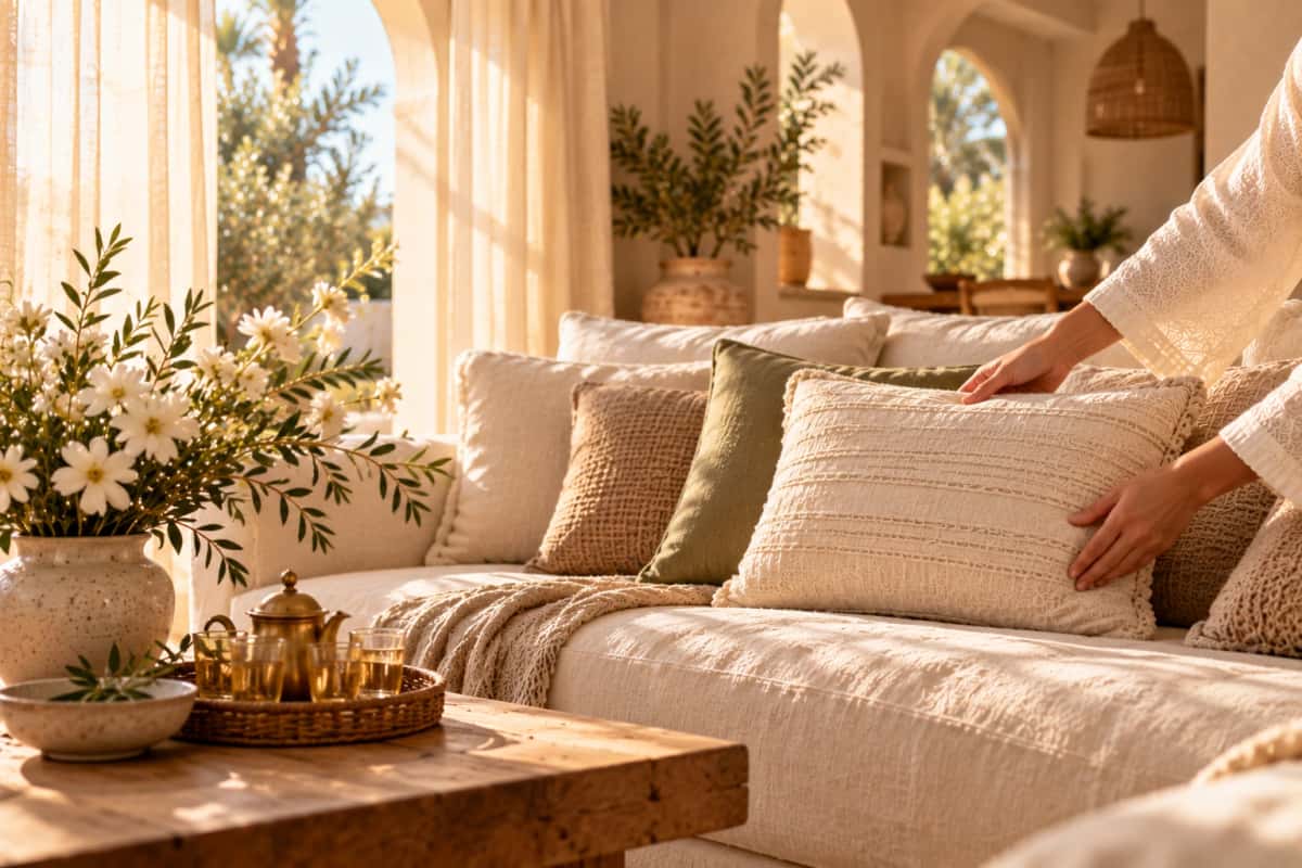 Un salon prêt à accueillir les invités