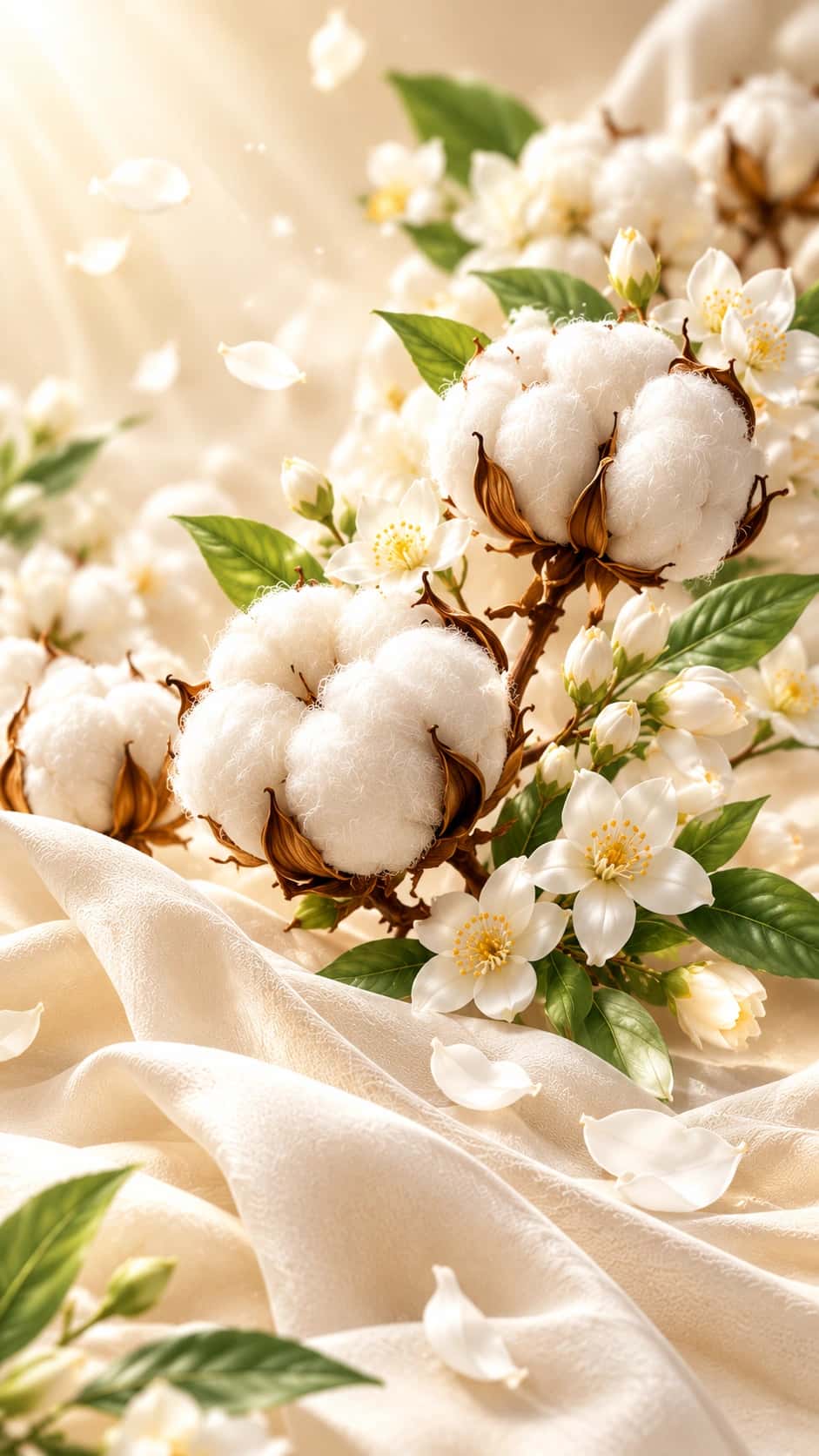 Caresse Blanche — linge ivoire, coton et fleurs d’oranger