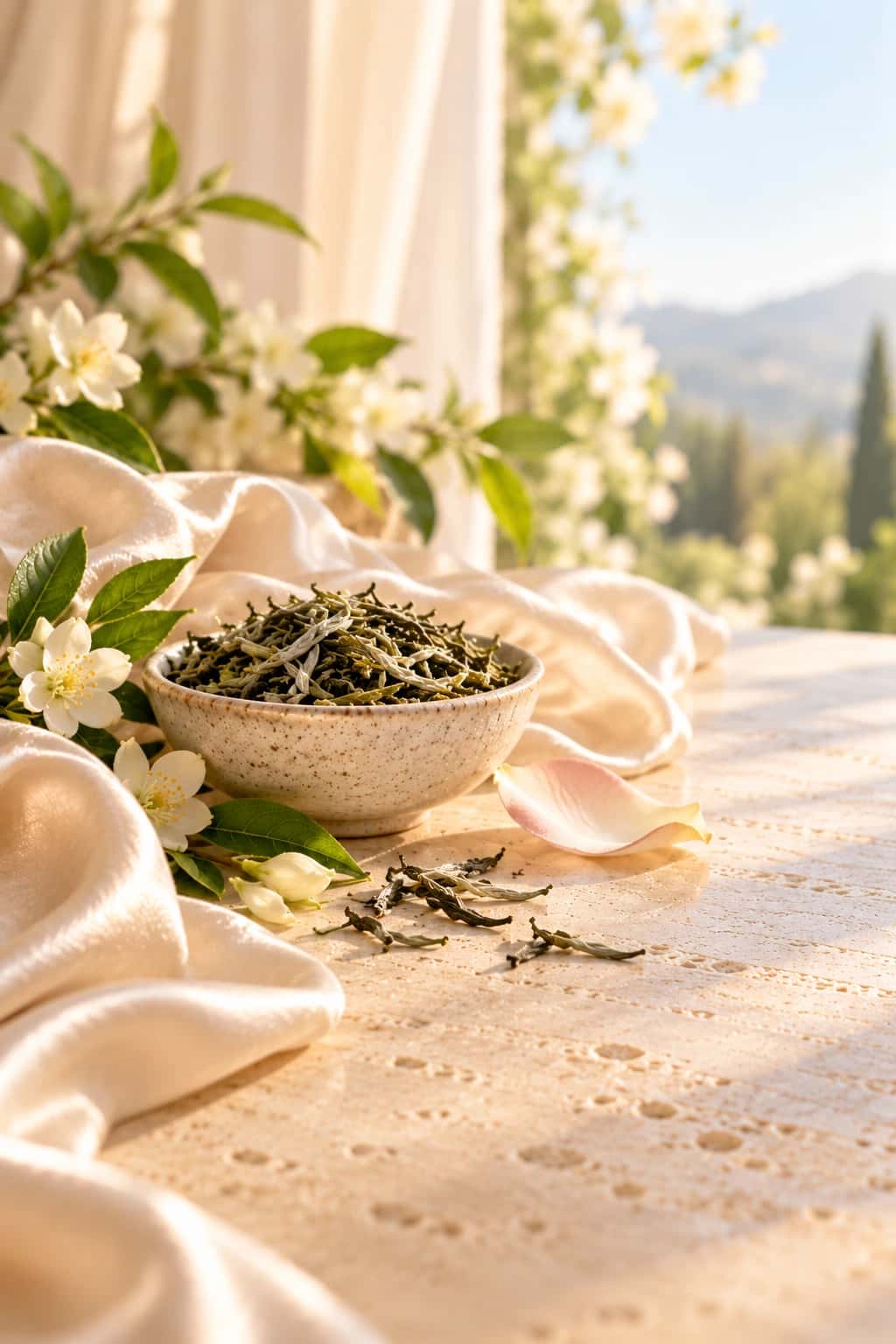 Silence de Soie — feuilles de thé et soie champagne